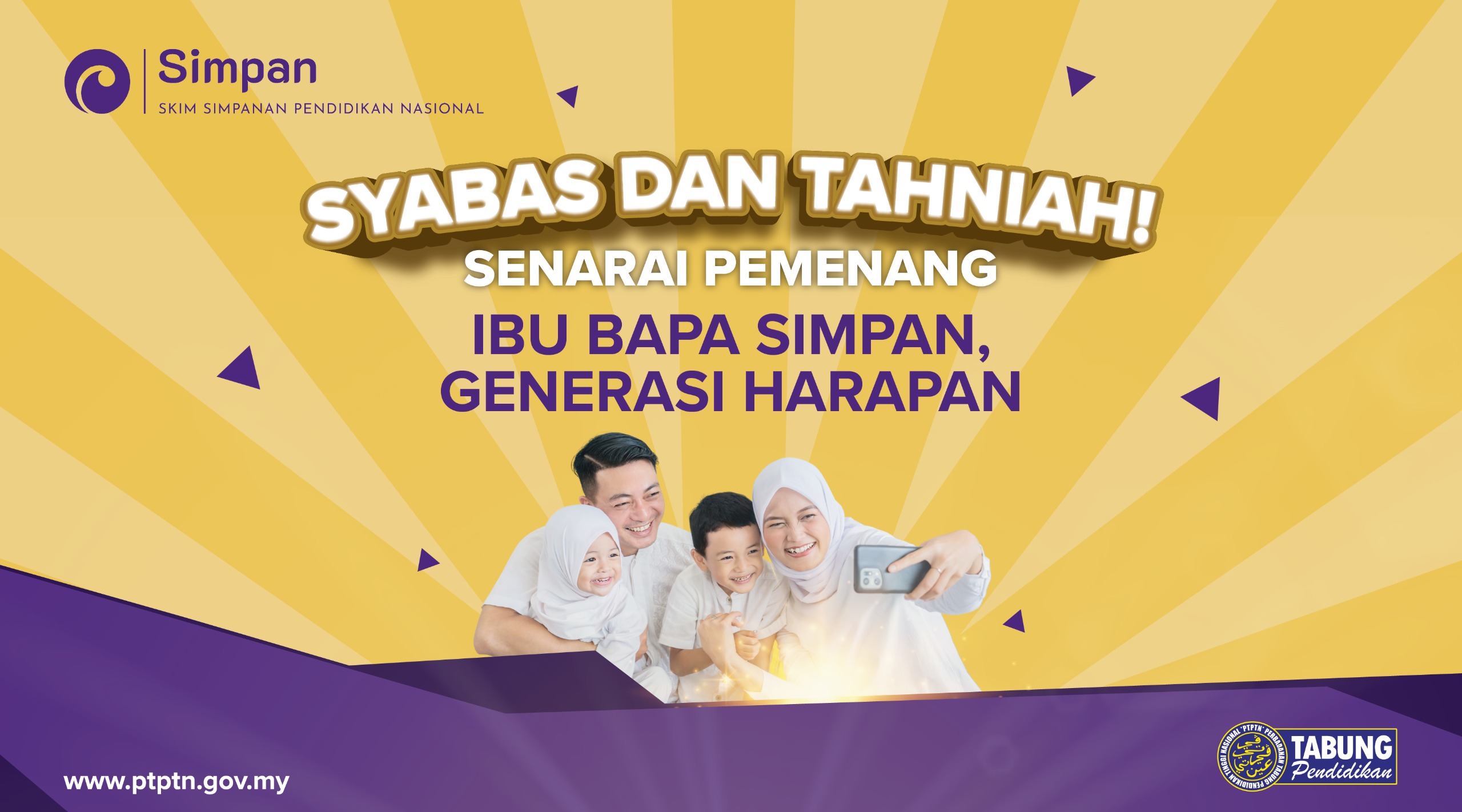 Banner Senarai Pemenang Ibu Bapa Simpan, Generasi Harapan